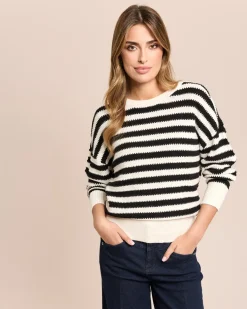 Pullover gestreift mit Schleife