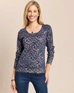 Pullover mit Ajourstrick und Lackfoil