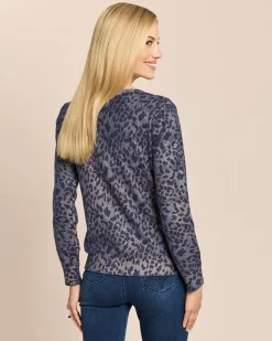 Pullover mit Ajourstrick und Lackfoil