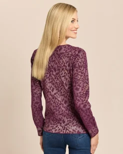 Pullover mit Ajourstrick und Lackfoil