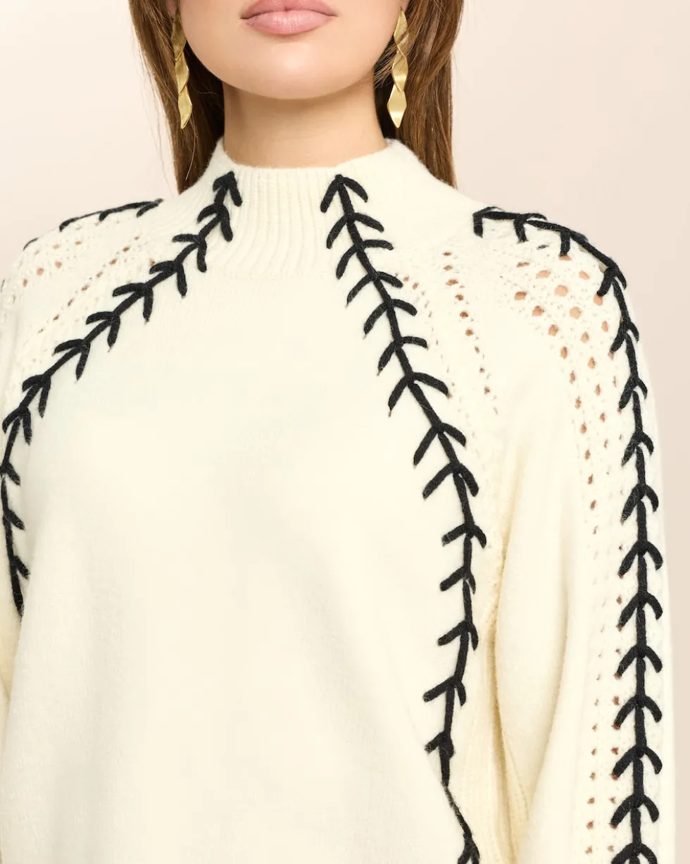 Pullover mit Ajourstrick, Zierstick
