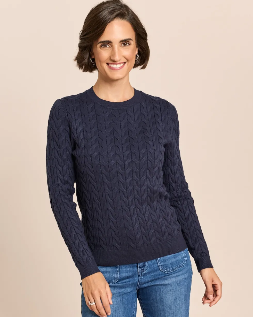 Pullover mit Allover-Zopfmuster
