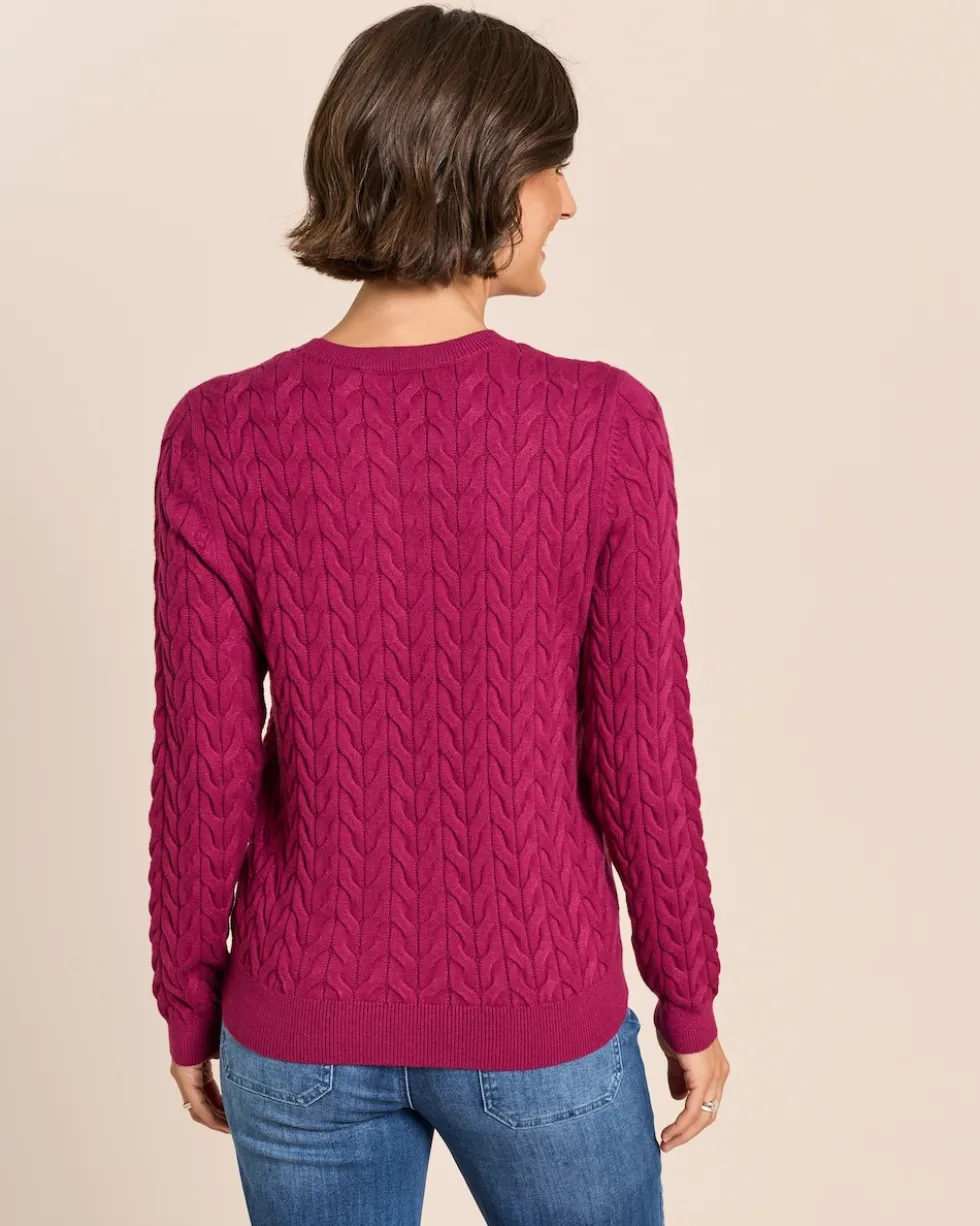 Pullover mit Allover-Zopfmuster