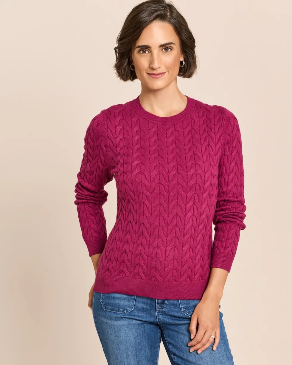 Pullover mit Allover-Zopfmuster