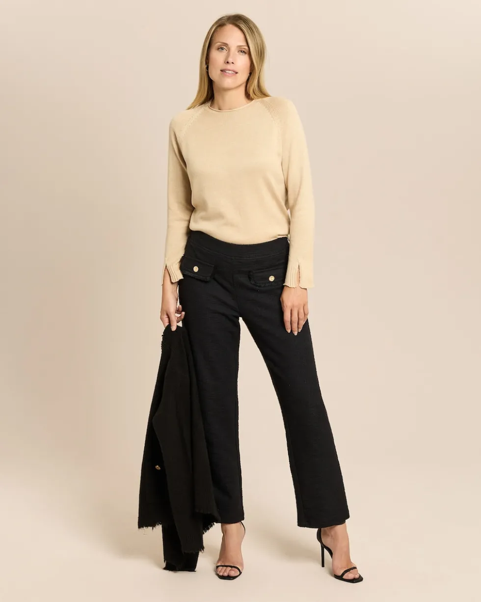 Pullover mit angeschnittenem Stehkragen