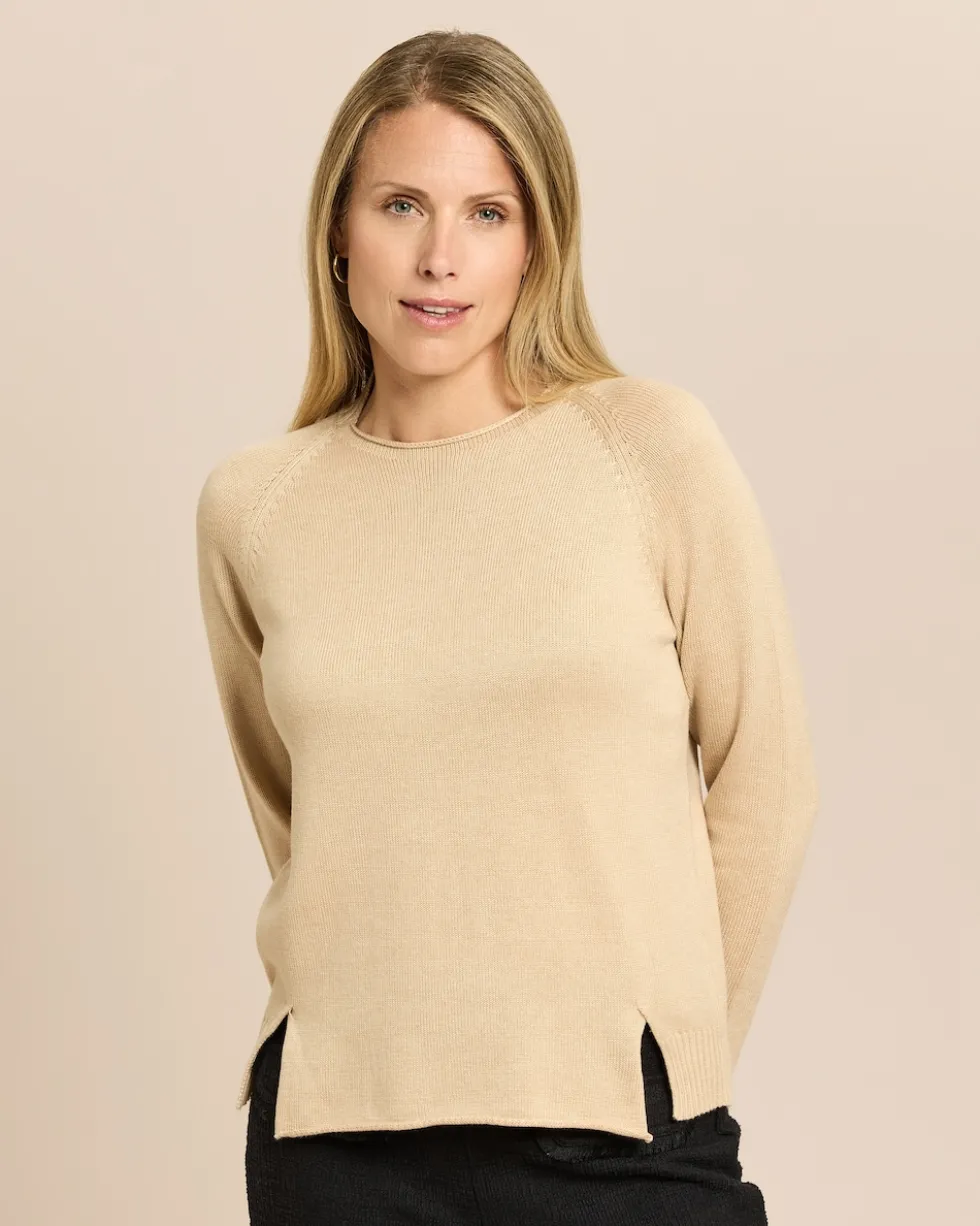 Pullover mit angeschnittenem Stehkragen