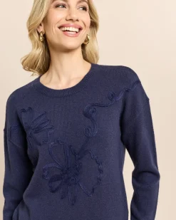Pullover mit Blumendetail