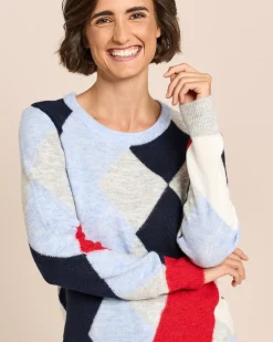 Pullover mit Colourblocking Rauten