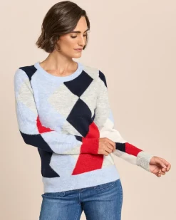 Pullover mit Colourblocking Rauten
