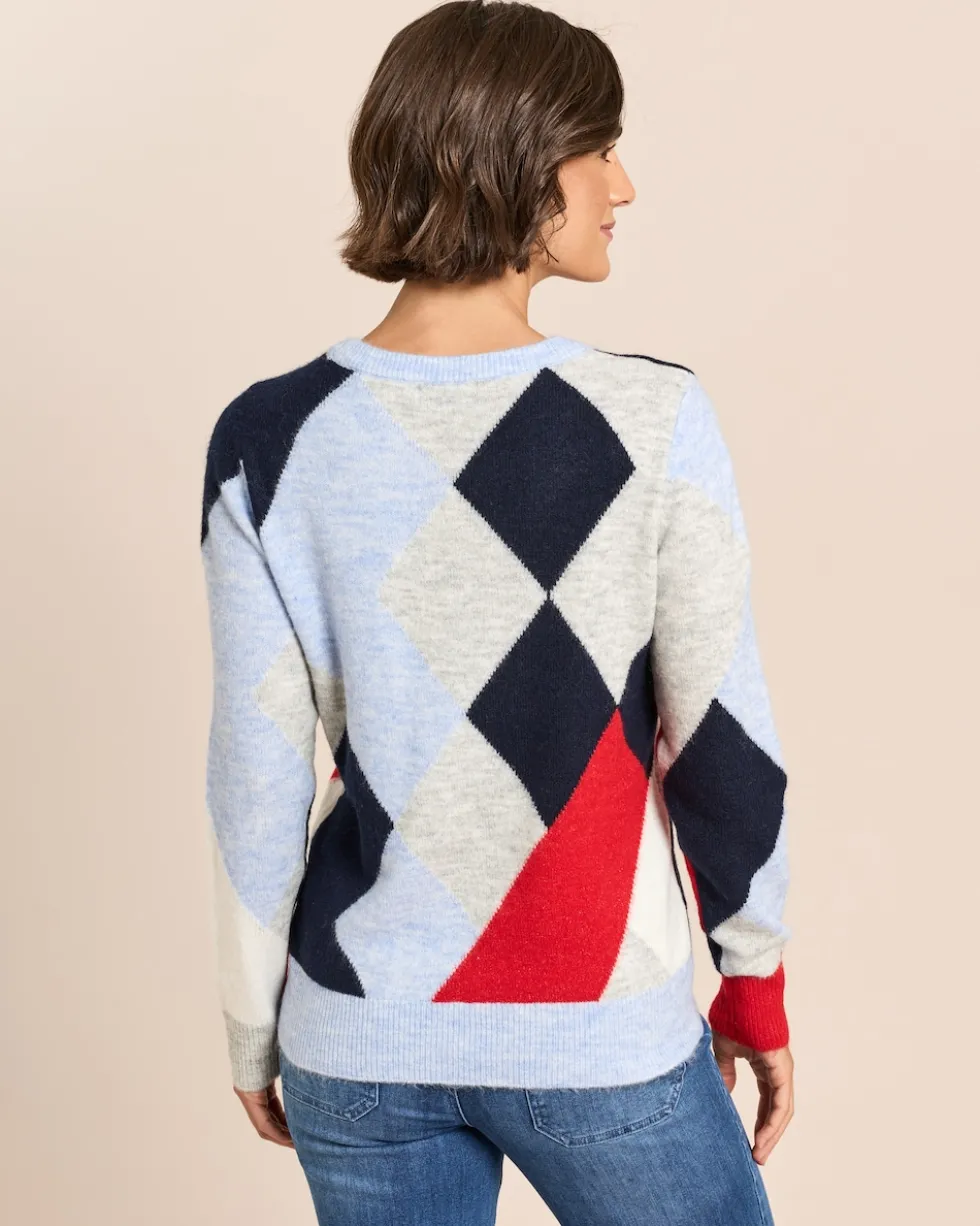 Pullover mit Colourblocking Rauten