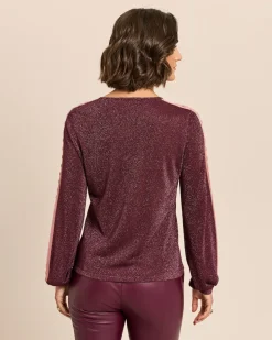 Pullover mit Glanzgarn und Nieten