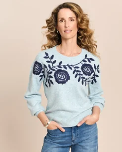 Pullover mit großen Blumen