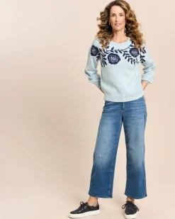 Pullover mit großen Blumen