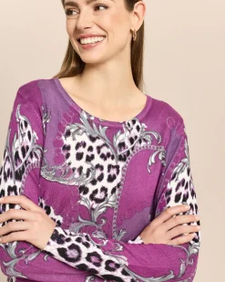 Pullover mit Leo- und Kettenprint
