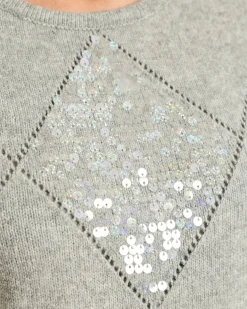 Pullover mit Pailletten-Rauten