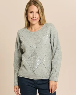 Pullover mit Pailletten-Rauten