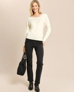 Pullover mit Pointelle-Verzierung