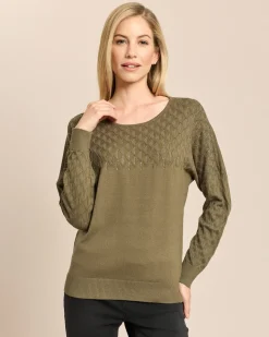 Pullover mit Pointelle-Verzierung