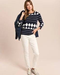 Pullover mit Raute-Ajour-Muster