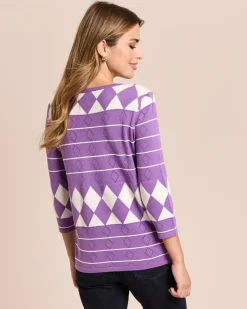 Pullover mit Raute-Ajour-Muster