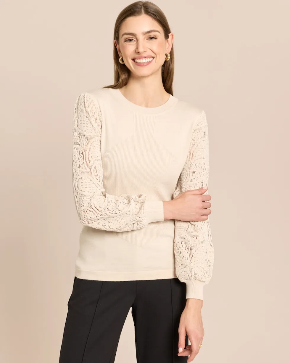 Pullover mit Samtapplikationen