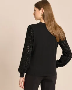 Pullover mit Samtapplikationen