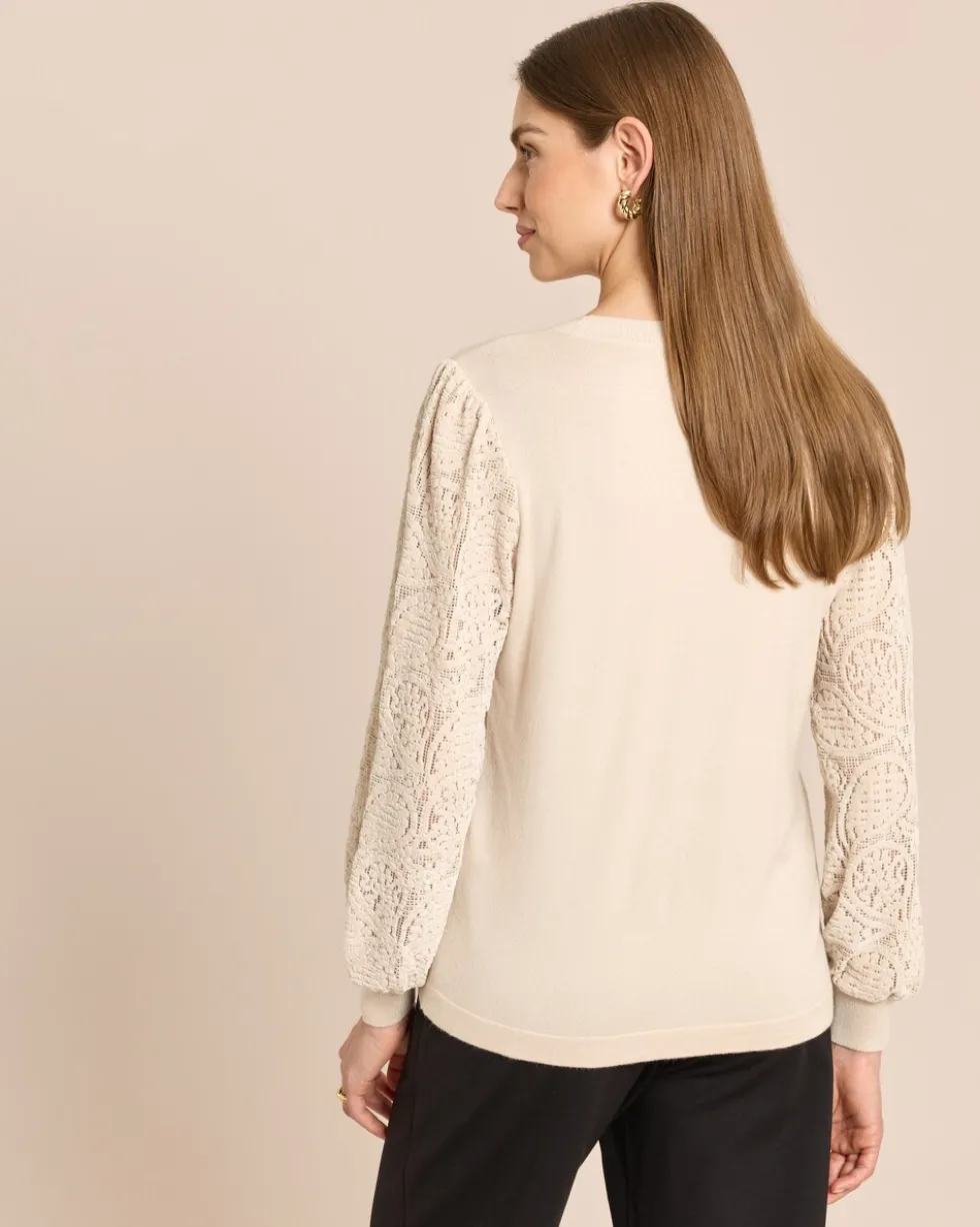 Pullover mit Samtapplikationen