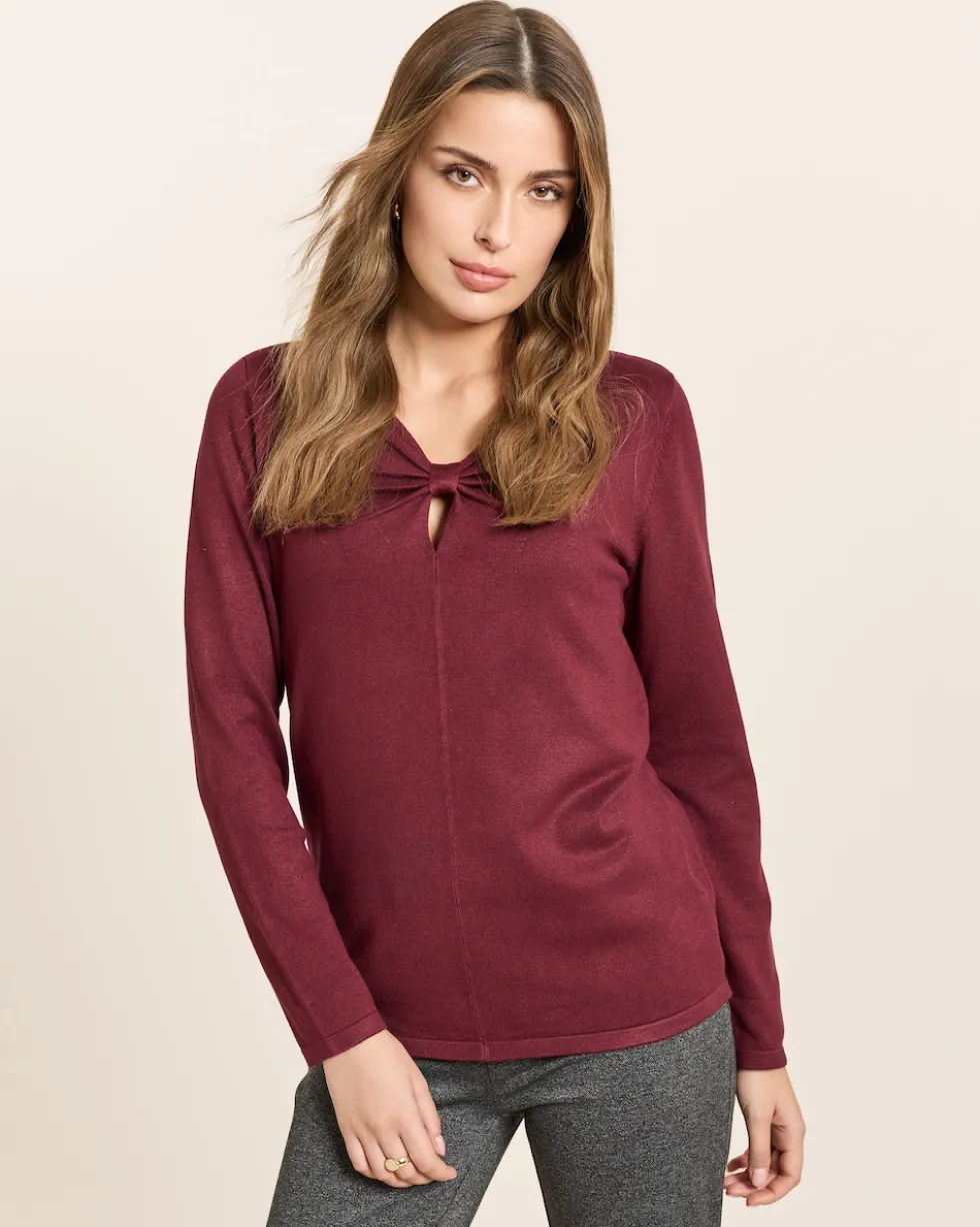 Pullover mit Schleife am Ausschnitt
