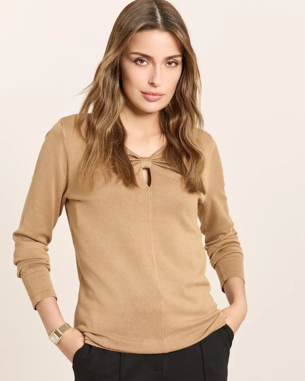 Pullover mit Schleife am Ausschnitt
