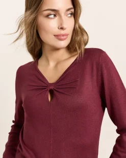 Pullover mit Schleife am Ausschnitt