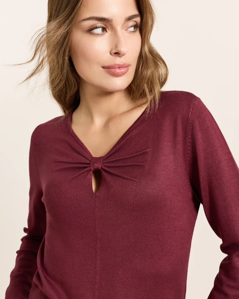 Pullover mit Schleife am Ausschnitt