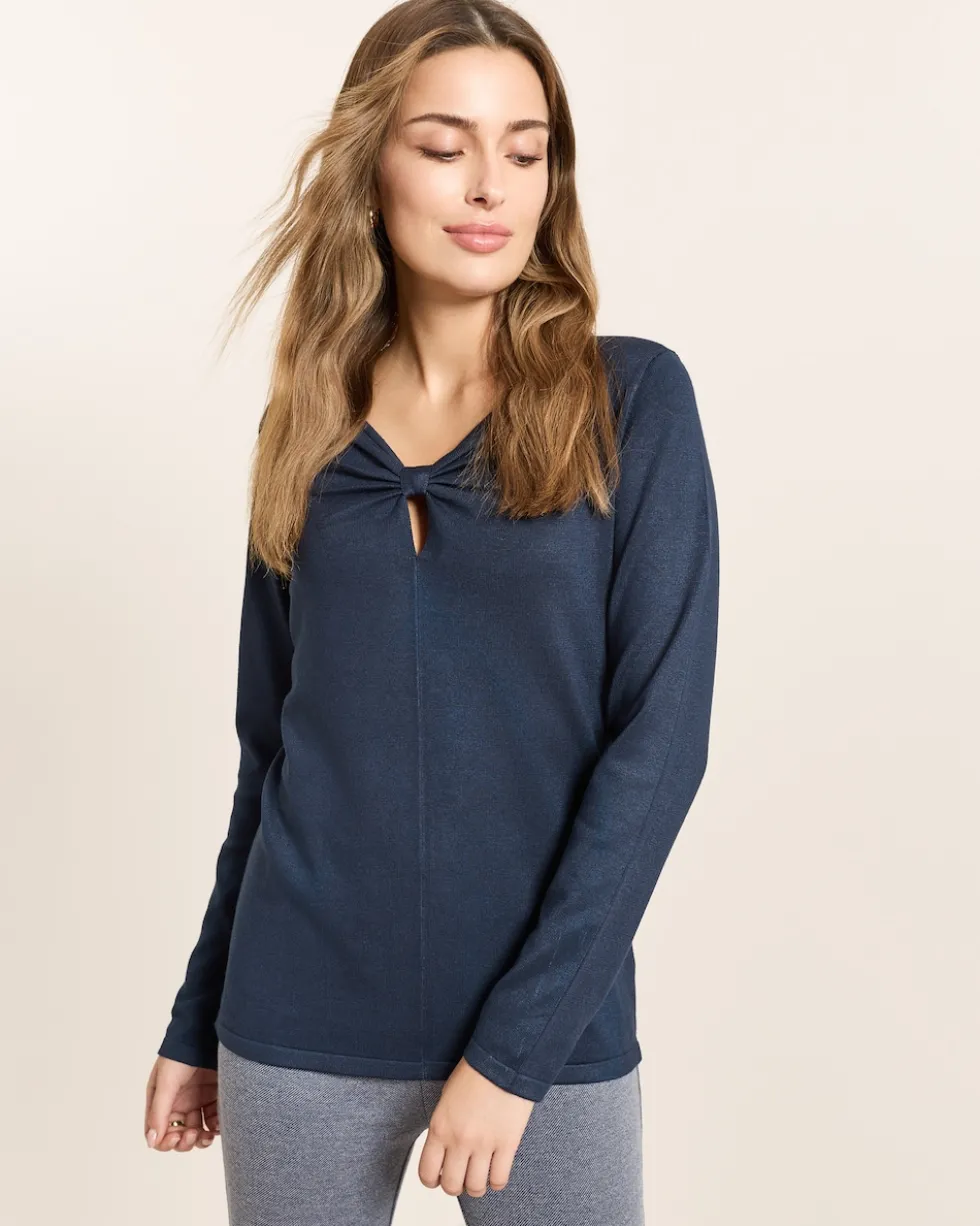 Pullover mit Schleife am Ausschnitt