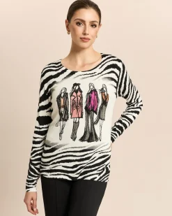 Pullover mit Skizze und Animalprint