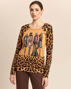 Pullover mit Skizze und Animalprint
