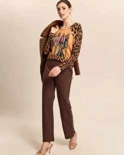 Pullover mit Skizze und Animalprint