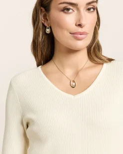 Pullover mit Spitzenbesatz
