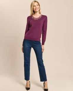 Pullover mit Spitze und Strass