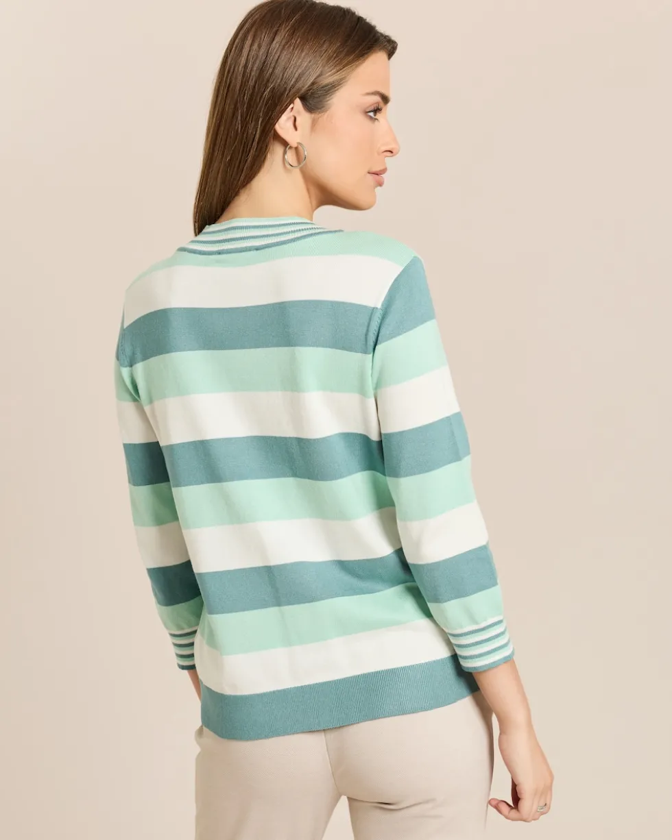 Pullover mit Stehkragen geringelt
