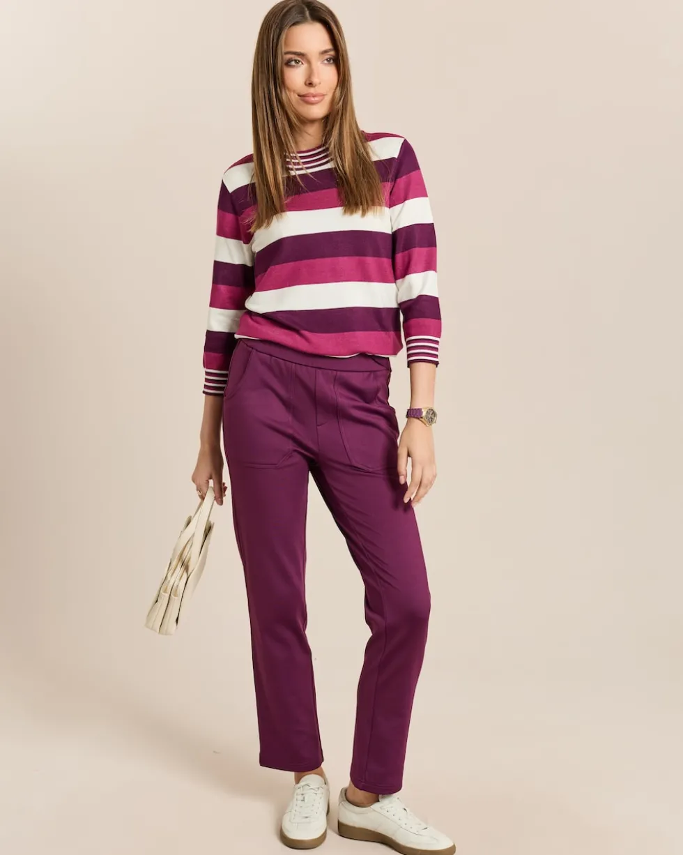Pullover mit Stehkragen geringelt