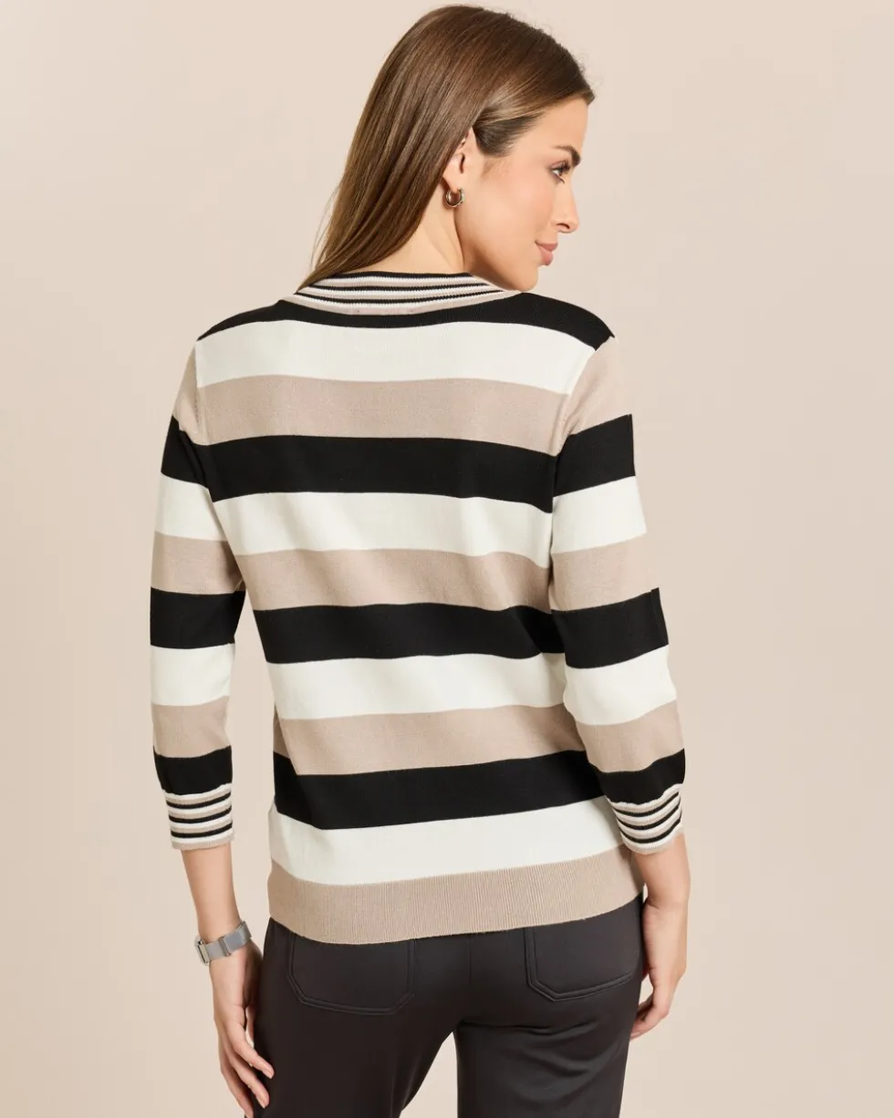 Pullover mit Stehkragen geringelt
