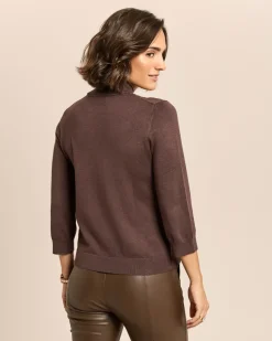 Pullover mit Stehkragen und 3/4 Arm