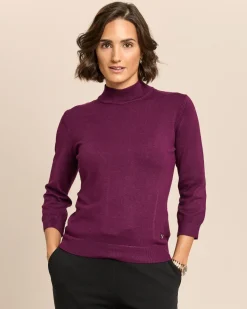 Pullover mit Stehkragen und 3/4 Arm
