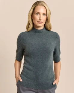 Pullover mit Stehkragen und halbem Arm