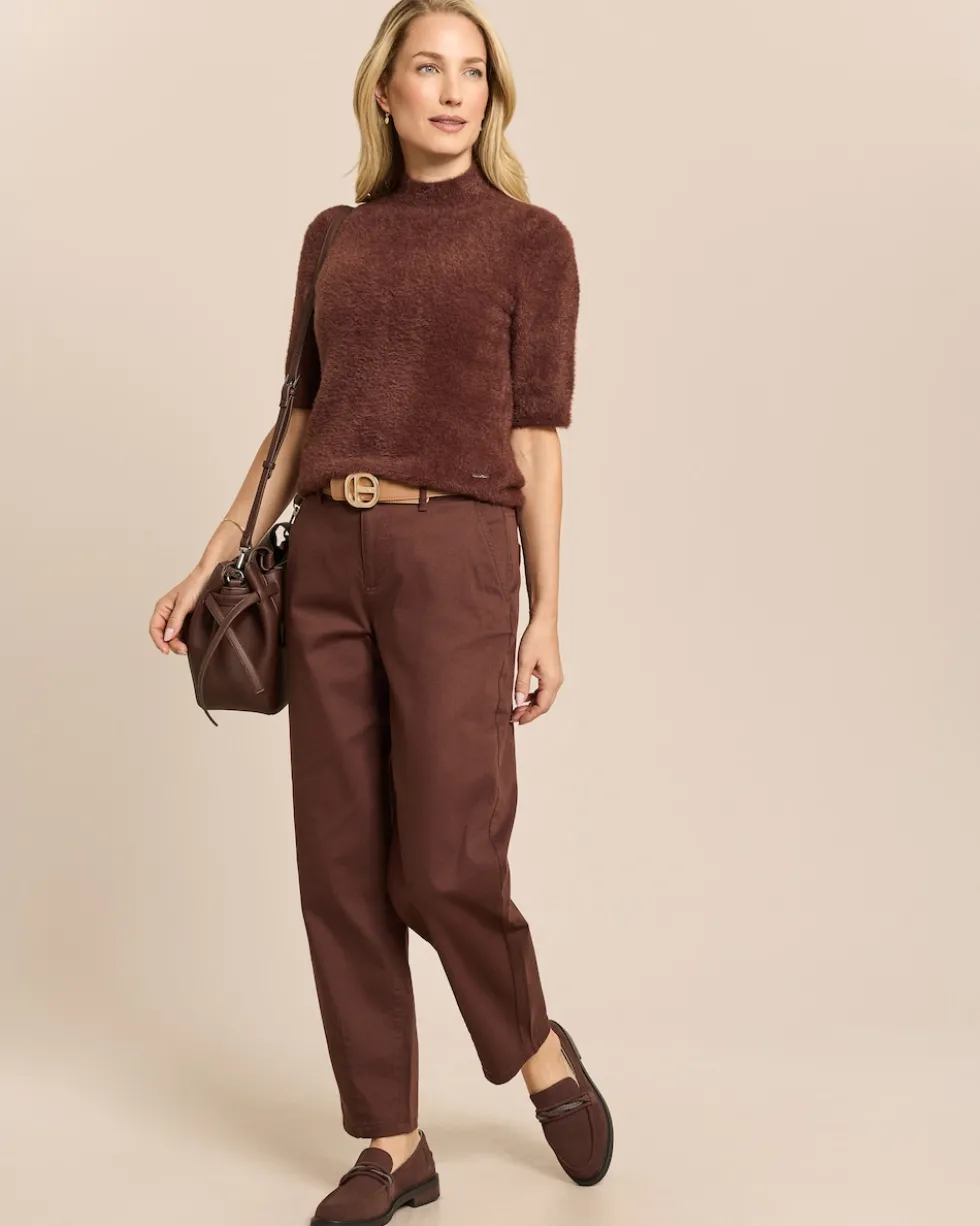 Pullover mit Stehkragen und halbem Arm