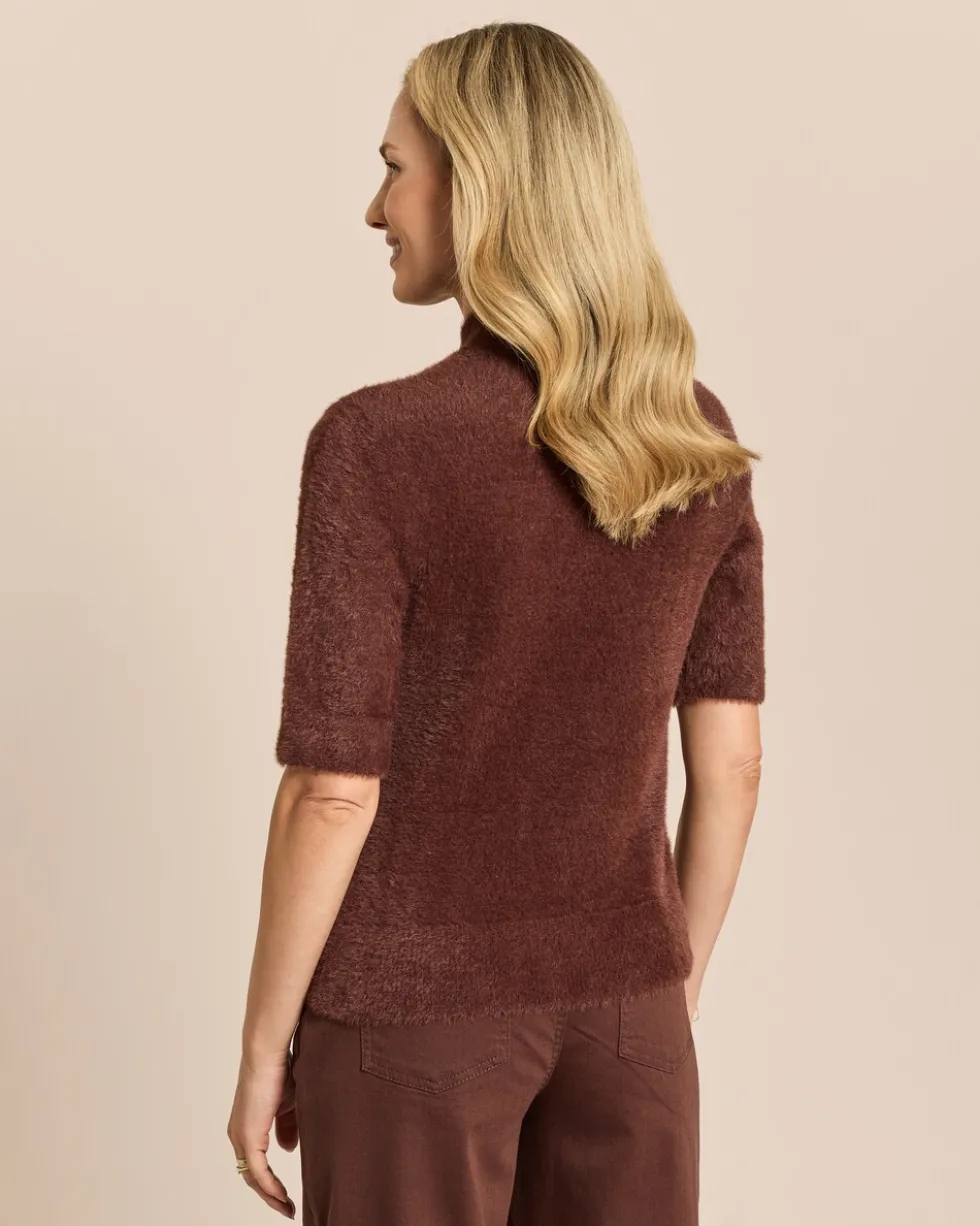 Pullover mit Stehkragen und halbem Arm