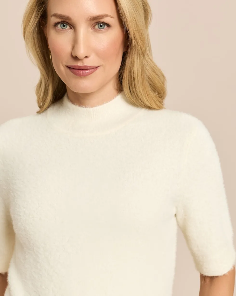 Pullover mit Stehkragen und halbem Arm