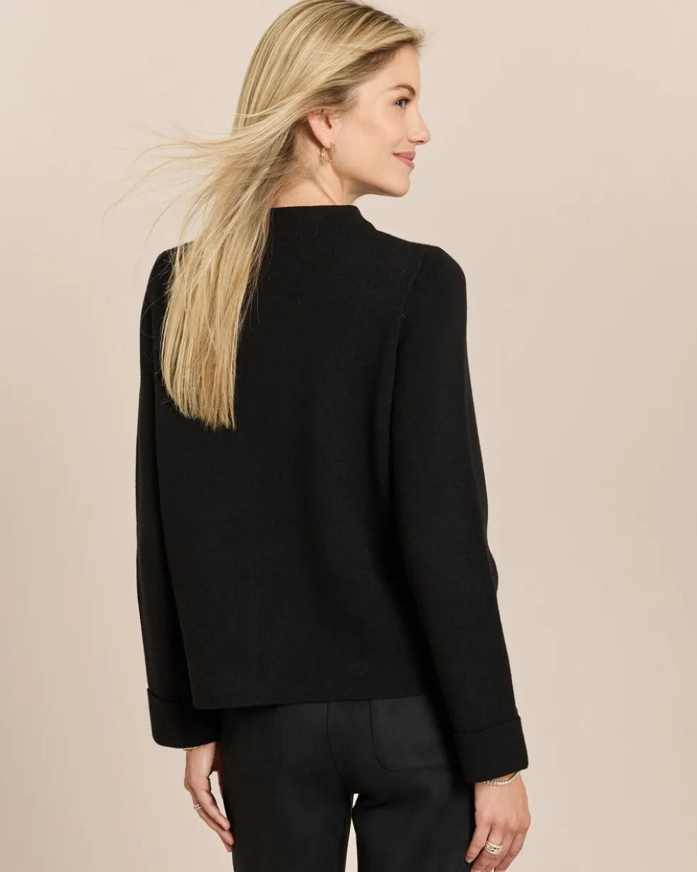 Pullover mit Stehkragen und Knöpfen
