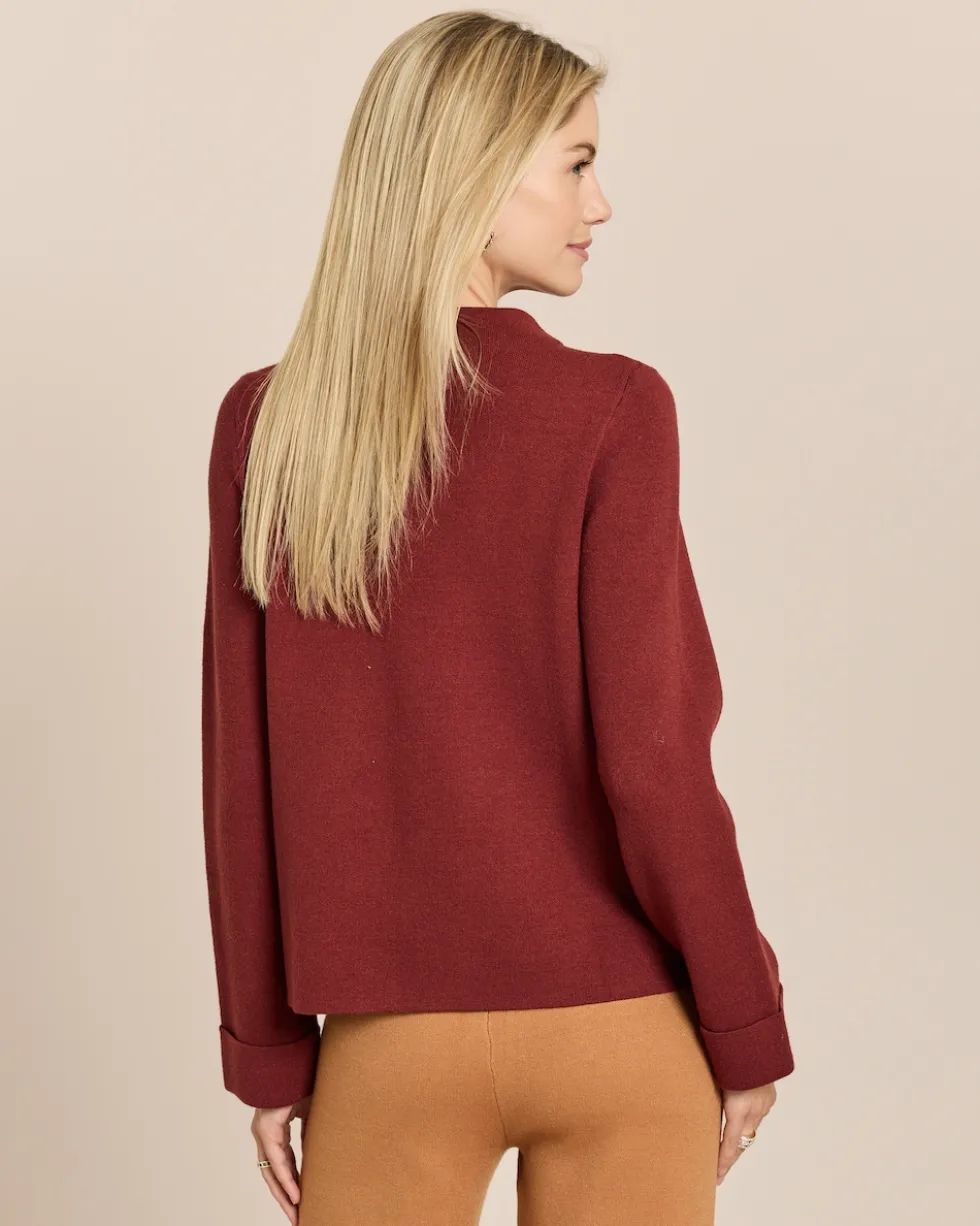 Pullover mit Stehkragen und Knöpfen