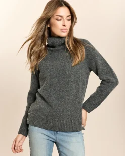 Pullover mit Stehkragen und Knöpfen