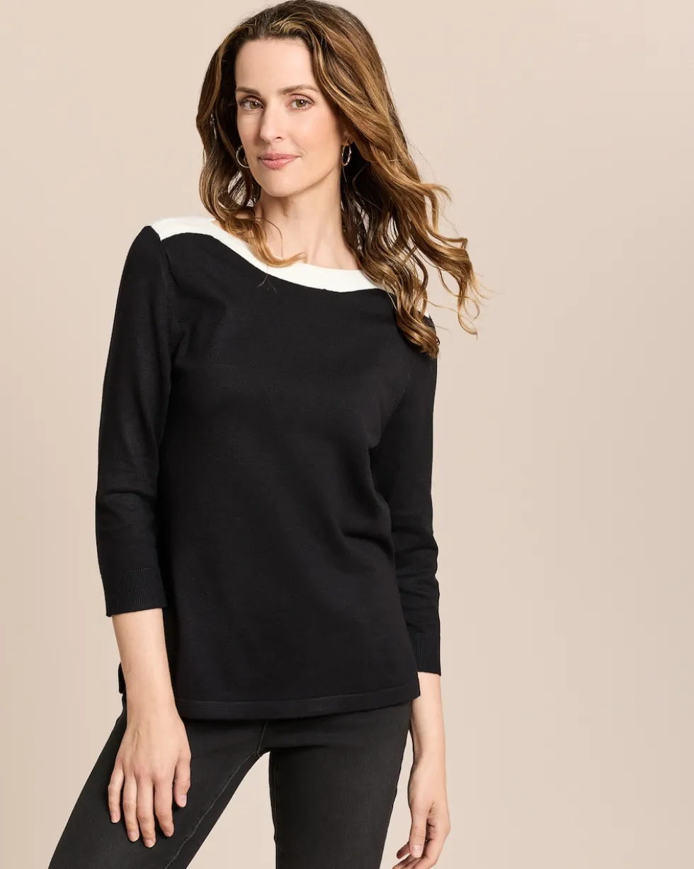 Pullover mit U-Boot-Ausschnitt